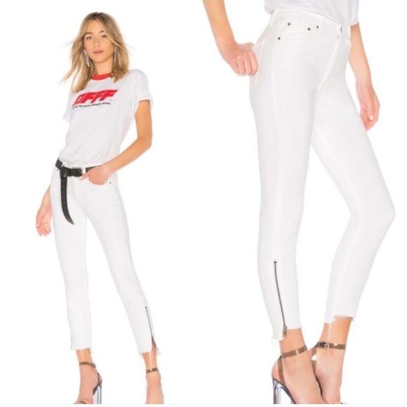 GRLFRND | Women’s The Kendall High Rise Ankle Zipper Jeans White Noise Denim 26 - Picture 2 of 13